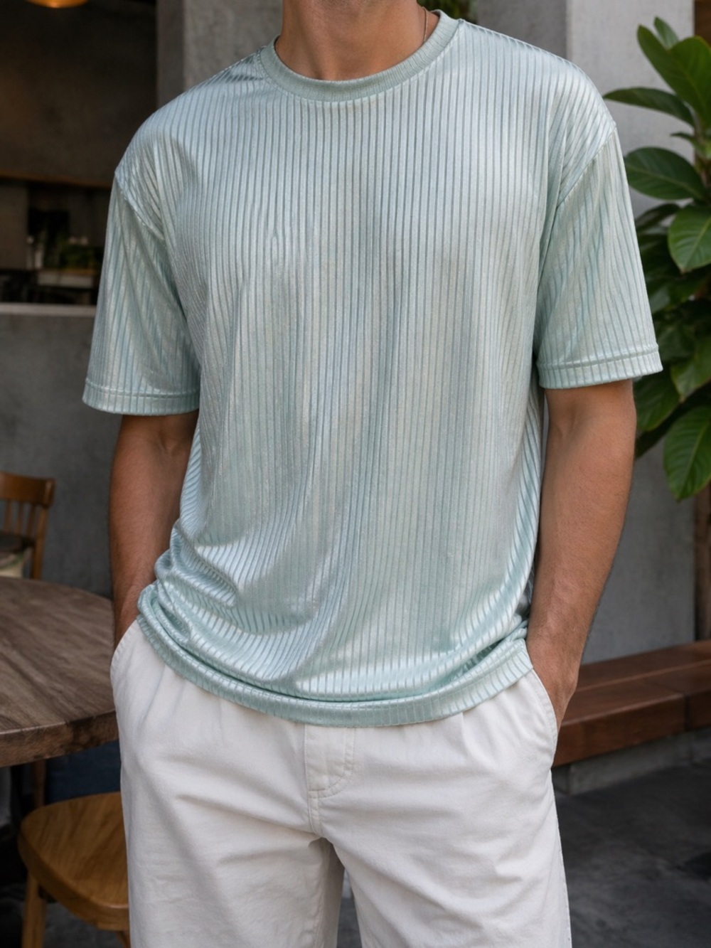 Bruno Luxe Mint Green Textured Short Sleeve Shirt Men’s Large NYC Design‎